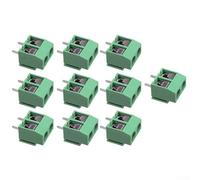 Lot de 10 connecteurs de bornier à vis à 2 broches - Pas de 5,08 mm - KF301-2P - Support PCB vert pour Arduino DIY Electronics, boîtier PBT 10 A 250 V