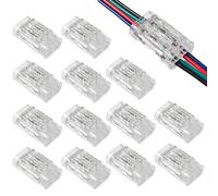 Lot de 10 connecteurs de câble à 4 broches sans soudure pour fil à fil 0,35 à 0,5 mm² (AWG22-20), transparents, connecteurs électriques 4P