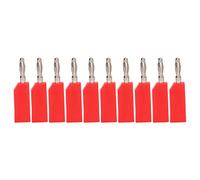 Lot de 10 connecteurs de fiche banane en laiton de 4 mm, pas de soudure nécessaire, pour instruments électroniques et équipements industriels (rouge)