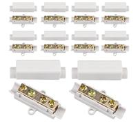 Lot de 10 connecteurs de fil en laiton conducteur double vis 1000 V 100 A Kit de bornier pour câblage ampèremètre, 2,5 à 16 mm², bornier de fil conducteur