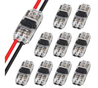 Lot de 10 connecteurs de fils basse tension - Bornes universelles en forme de I à 2 voies | Design sans outil, idéal pour une utilisation automobile, assemblage de fils compact