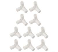 Lot de 10 connecteurs de poteau de tente, idéal pour auvents et supports de jardin, 16 mm en forme de T en D (tee à 90 degrés)