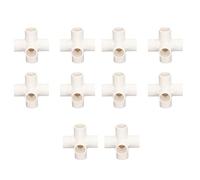 Lot de 10 Connecteurs de Raccord en PVC, 5 Voies de Sortie Latérale en T Connecteur Coudé en PVC avec Noir et Blanc Disponible pour les Raccords de Tuyau de Serre(Blanc)