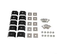 Lot de 10 connecteurs de tapis de grille, panneau avant galvanisé à chaud et composants en acier inoxydable pour fixer solidement la clôture de jardin à double colonne 40 x 35 mm