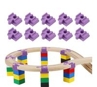 Lot de 10 connecteurs en bois pour rails de train - Adaptateur de connexion pour à partir de 3 ans - Salle de jeux, salon, chambre d'enfant, anniversaire, vacances, maternelle
