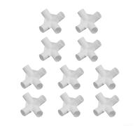 Lot de 10 connecteurs en T conçus pour poteaux de camping et de jardin de 16 mm de diamètre intérieur améliorant la résistance du soutien (croix à 90 degrés)