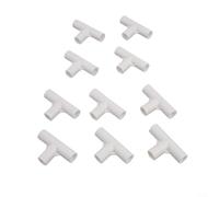 Lot de 10 connecteurs en T en plastique de 16 mm de diamètre intérieur, pour joints durables de cadre d'auvent, accessoires de poteau de tente d'extérieur compatibles avec plantes de jardin (T-tee)
