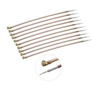Lot de 10 connecteurs femelles IPX U.FL UFL à tête unique RG178, câble de raccordement en queue de cochon, câble à souder IPX for carte Wi-Fi PCI sans fil(15CM)