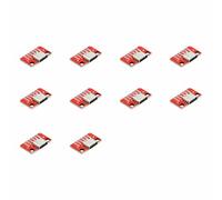 Lot de 10 connecteurs femelles USB de type C, carte de dérivation USB de | Interface réversible, résistances CC 5,1 KΩ, conversion de puissance efficace, tension 5 V, courant jusqu'à 1,5 A, pour test