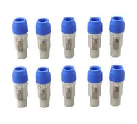 Lot de 10 connecteurs mâles à 3 broches 20 A 250 V AC pour haut-parleur et éclairage de scène, adaptateur de conception de verrouillage ABS pour signal DMX, feux frontaux mobiles, lumières PAR, bleu