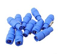 Lot de 10 connecteurs mâles à 3 broches 20 A 250 V AC pour haut-parleur et éclairage de scène, adaptateur de conception de verrouillage ABS pour signal DMX, feux frontaux mobiles, lumières PAR (bleu