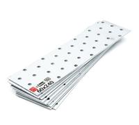 Lot de 10 connecteurs plats 240 x 60 x 2,0 mm - Plaque perforée - Plaque de connexion en bois galvanisé