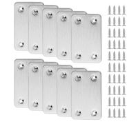 Lot de 10 connecteurs plats en acier inoxydable - 60 x 38 mm - Plaque perforée - Connecteur en métal - Pour bois