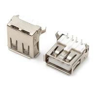Lot de 10 connecteurs USB 2.0 de type A femelle 4 broches DIP 90 degrés Adaptateur de remplacement