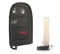 Lot de 10 coques de clé télécommande SIP22 à 2/3/4/5 boutons, compatibles avec Jeep Renegade/Compass, SUV, entrée sans clé intelligente, sans logo(3 trunk Plus Panic)
