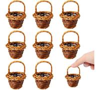 Lot de 10 Corbeilles Tressées en Osier avec Anse Petit Format - Panier à Fleurs, Fruits, Décoration Mariage dupcheliry