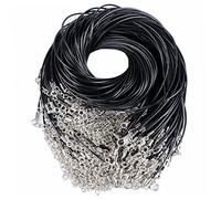 Lot de 10 cordons de collier classiques avec fermoir mousqueton pour fabrication de bijoux - Noir