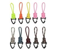 Lot de 10 cordons de parachute haute résistance en polyester tissé avec mousqueton pour camping, randonnée, escalade