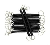 Lot de 10 cordons de porte-clés à ressorts hélicoïdaux rétractables