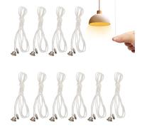 Lot de 10 cordons de rechange pour interrupteur de plafond, lumière blanche pour lampe de salle de bain, plafonnier et ventilateur