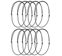 Lot de 10 cordons en cuir noirs avec nœuds coulissants pour fabrication de bijoux