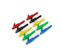 Lot de 10 cordons test 4 mm avec fiche banane et pince crocodile, pinces isolées en laiton 56 for l'électricité(2Pcs x 5Colors)