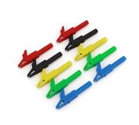 Lot de 10 cordons test banane jack 4 mm vers pince crocodile, pinces isolées en laiton 56 for multimètre(5Pcs Red 5Pcs Black)