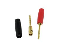 Lot de 10 cosses de fiche Banane en cuivre plaqué Or de 2 mm for câblage d'ampli, Petite fiche Banane, connecteur de Haut-Parleur(5Black 5Red)