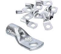 Lot de 10 cosses tubulaires Cembre A5-M6 25 mm² M6 I Cuivre étamé I Protection contre la corrosion I Haute conductivité I Trou de vis I pour une transmission et une connexion sûres du courant