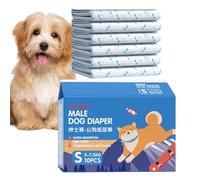 Lot de 10 couches pour chien, super absorbantes pour chiens, confortables et anti-fuites, avec coupe élastique, pour la propreté et la prévention des accidents