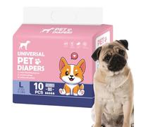 Lot de 10 couches pour chiens mâles et femelles - Ajustement confortable et sûr - Couches anti-fuite pour chiens - Urination excitée et entraînement
