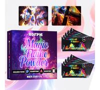 Lot de 10 couleurs de feu en poudre, couleurs magiques, couleurs changeantes de feu, couleurs de feu à changement de couleur, kit pour camping, fêtes, feu de camp, cheminée, 15 g x 10