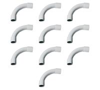Lot de 10 courbes à 90° pour raccordement tube rigide, diamètre 32 mm, angle rayon angle 110 mm, IP40 pour intérieur, jonction électrique hors mur, câble électrique, gris RAL7035, PVC