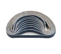 Lot de 10 courroies abrasives en corindon zircon 330 x 10 mm pour métal, bois, plastique, cuivre, options de grain 40-120, bandes abrasives