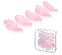 Lot de 10 coussinets de lifting de cils, 5 tailles, autocollants en silicone réutilisables, manufacture des yeux pour toutes les formes d'yeux (rose)