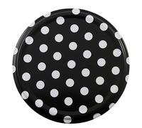 Lot de 10 couvercles à visser pour bocaux de 82 mm - Couvercle de rechange pour bocaux à confiture - Motif à pois noirs