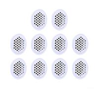 Lot de 10 couvercles d'aération décoratifs en acier inoxydable conçus pour favoriser les flux d'air et la dissipation de la chaleur dans les espaces de rangement et de meubles (blanc)