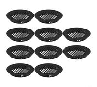 Lot de 10 couvercles d'aération ronds en métal avec grille en acier inoxydable pour ventilation et conduits d'armoire, convient pour armoires à chaussures, armoires (noir, 29 mm)