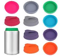 Lot De 10 Couvercles De Canette De Soda, Couvercle De Canette De Soda En Silicone, Réutilisables Bouchon, Pour Verres À Eau, Canettes De Bière, Bouteilles De Soda Et Canettes