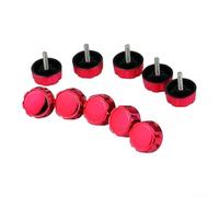 Lot de 10 couvercles de poignée de moulinet de pêche et joints avec écrous fixes, matériau moulé par injection UV galvanisé, pour moulinets inférieurs à la série 7000 (rouge)