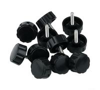 Lot de 10 couvercles de poignée de moulinet de pêche et joints avec écrous fixes, matériau moulé par injection UV galvanisé, pour moulinets inférieurs à la série 7000 (noir)