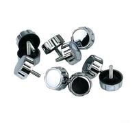 Lot de 10 couvercles de poignée de moulinet de pêche et joints avec écrous fixes, matériau moulé par injection UV galvanisé, pour moulinets inférieurs à la série 7000 (argent)