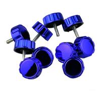 Lot de 10 couvercles de poignée de moulinet de pêche et joints de rechange avec écrou, vis et écrou fixe pour poignées de bras à bascule, bleu