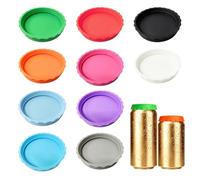 Lot de 10 couvercles en silicone pour canettes, réutilisables | Sans BPA et anti-fuite, 10 couleurs multicolores, universel, 5,3 cm, pour bière, soda, cola, fête, camping et barbecue