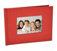 (LOT DE 10) Couverture album PELEMAN Cachemire avec feuillets de garde pour tirages sur D1000A, DS820DX et CX3240 - 15x20 avec fenêtre - Rouge