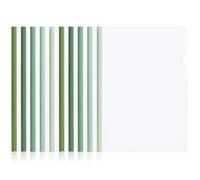 Lot De 10 Couvertures De Rapport A4 En Plastique Dégradé Vert, Feuilles A4 Reliure Dossier, Classeur Avec Barre Coulissante Pastel pour École et Bureau