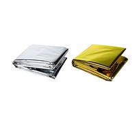 Lot de 10 couvertures d'urgence jetables en feuille d'aluminium doré/argenté pour l'extérieur, la randonnée, la survie, les marathons ou les premiers secours