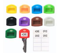 Lot de 10 couvre clef couleur avec étiquettes faciles à identifier - couvre clé pour Identification Clé - Ne perdez plus jamais vos clés - Parfait pour la maison ou le bureau