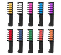 Lot de 10 craies pour cheveux pour filles, enfants - Coloration temporaire lumineuse - Lavable - Outil de teinture de cheveux à partir de 5 ans - Cadeau pour fête, cosplay, anniversaire, Noël,