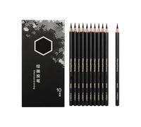 Lot de 10 crayons à charbon de bois professionnels - Pour artistes, débutants, dessins, esquisses, ombrages